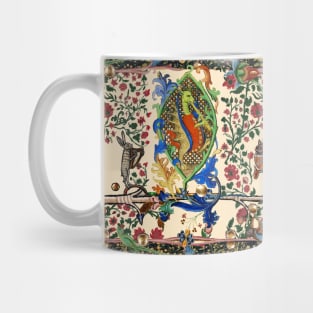 WEIRD MEDIEVAL BESTIARY MAKING MUSIC, Dragon Playing Flute ,Harpist Rabbit,Snail Cat Mug